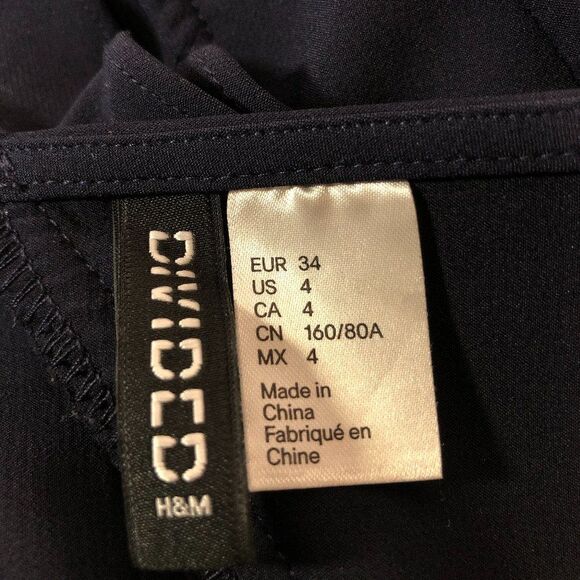 H&M Divided - Black One Shoulder Ruffle Mini Dress - Size 4 - Picture 9 of 9